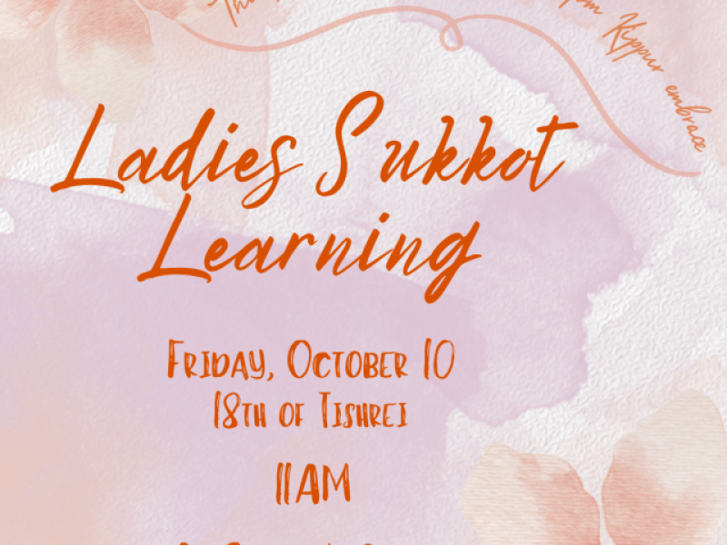 Ladies Sukkot Learning